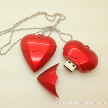 ABS creative personalized heart-shaped USB flash drives CaraUSB branded wholesale custom advertising gifts for Show giveaways